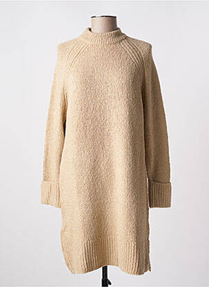 Robe pull coupe droite manches longues beige EDC femme