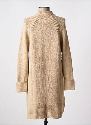 Robe pull coupe droite manches longues beige EDC femme