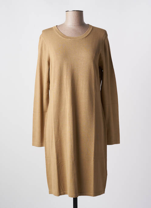 Robe pull coupe droite manches longues beige ESPRIT femme