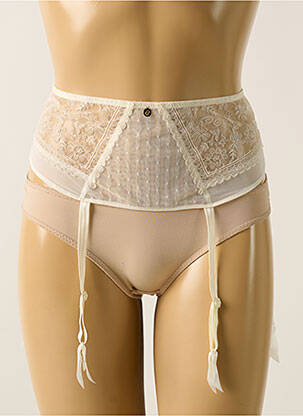 Guêpière/porte-jarretelle effet matière satinée beige CHANTELLE femme