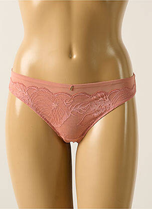Tanga effet matière satinée rose CHANTELLE femme