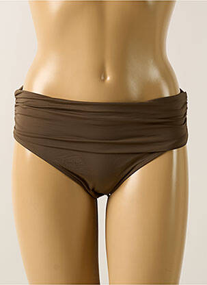 Bas de maillot de bain effet matière satinée culotte vert AUBADE femme