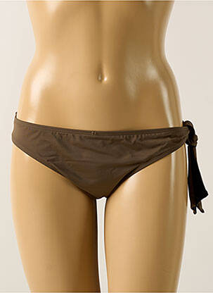 Bas de maillot de bain effet matière satinée culotte vert AUBADE femme
