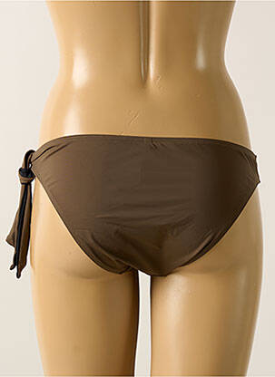 Bas de maillot de bain effet matière satinée culotte vert AUBADE femme