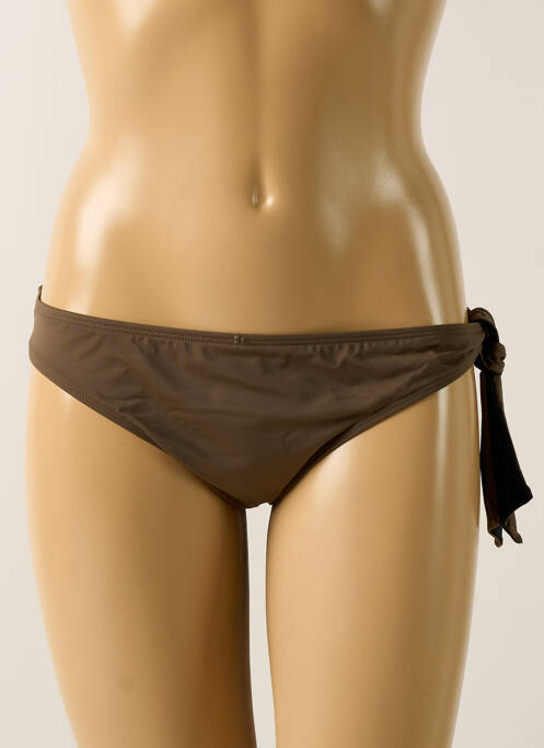 Bas de maillot de bain effet matière satinée culotte vert AUBADE femme