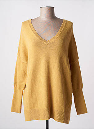 Pull coupe cintrée manches longues beige KANOPE femme