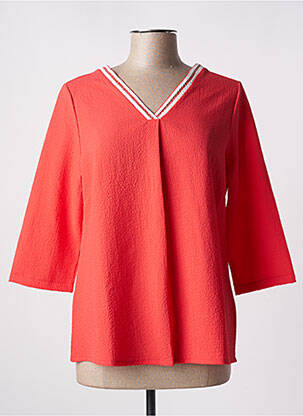 Blouse manches 3/4 manches 3/4 rouge ELEANE femme