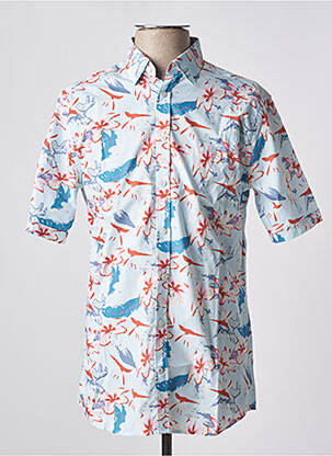 Chemise manches courtes coupe cintrée bleu CAMBRIDGE homme