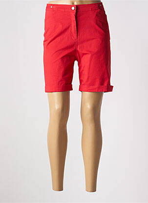 Bermuda coupe droite rouge FELINO femme