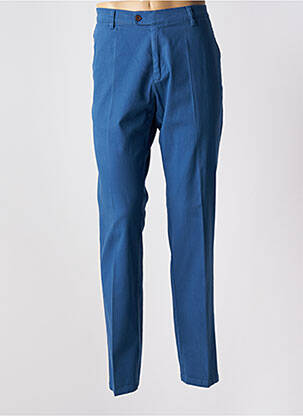 Pantalon slim fermeture zippée sous rabat boutonné bleu GIANNI MARCO homme