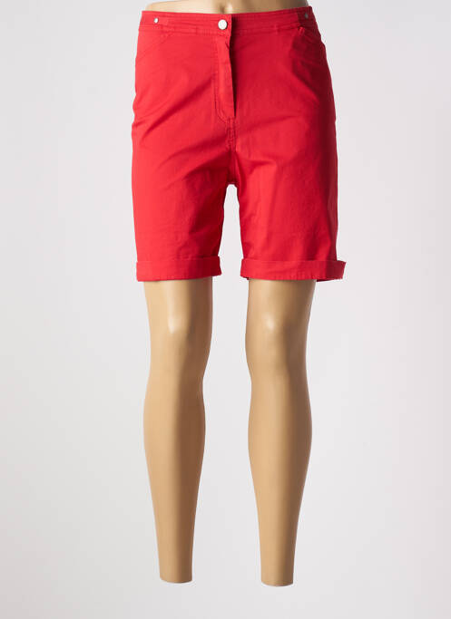 Bermuda coupe droite rouge FELINO femme