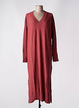 Robe longue manches longues manches longues rouge EDC femme