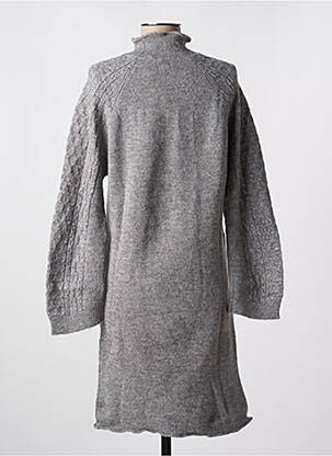 Robe mi-longue manches longues manches longues gris EDC femme