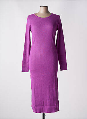 Robe mi-longue manches longues manches longues violet EDC femme
