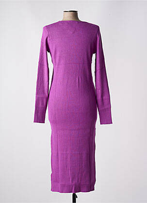Robe mi-longue manches longues manches longues violet EDC femme