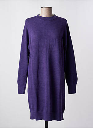 Robe mi-longue manches longues manches longues violet EDC femme