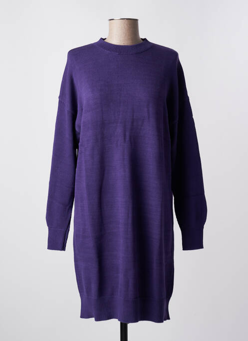 Robe mi-longue manches longues manches longues violet EDC femme