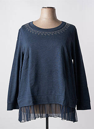 Sweat-shirt manches longues manches longues gris SHEEGO femme