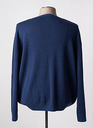 Pull col v manches longues bleu RHODAMEL homme