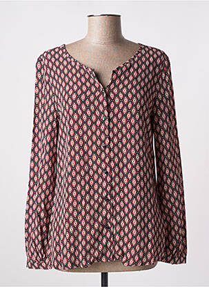 Chemisier tissage crêpe manches longues noir KANOPE femme