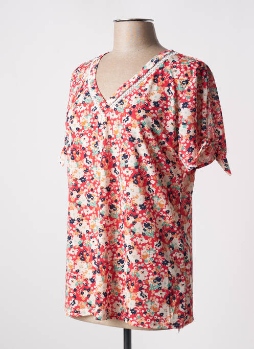 Top stretch manches courtes rouge RENATTO BENE femme