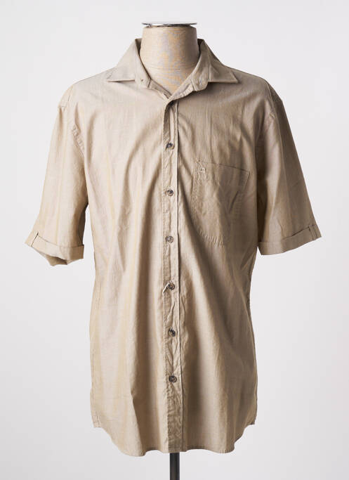 Chemise manches courtes beige OLYMP pour homme