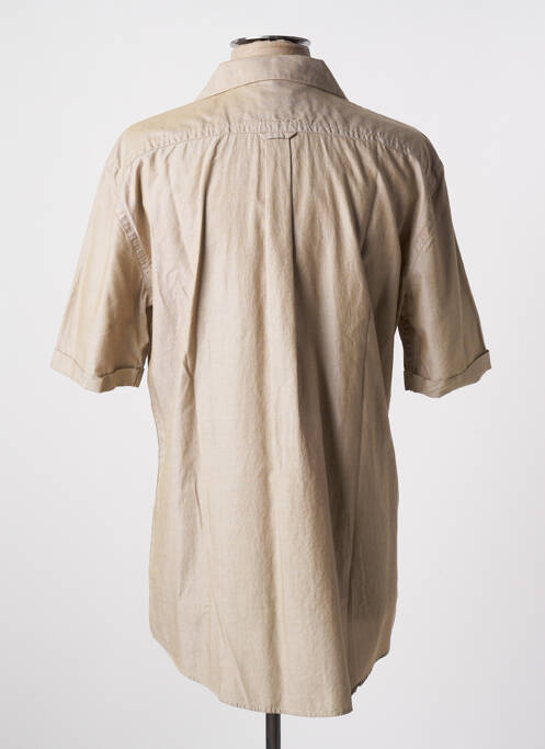 Chemise manches courtes beige OLYMP pour homme