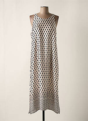 Robe longue sans manche sans manche beige ANDAM femme