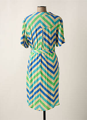 Robe mi-longue coupe fluide manches courtes vert SIGNE NATURE femme