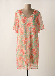 Robe mi-longue coupe fluide manches courtes orange SIGNE NATURE femme