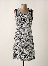 Robe mi-longue imprimé fantaisie sans manche noir FRANCE RIVOIRE femme