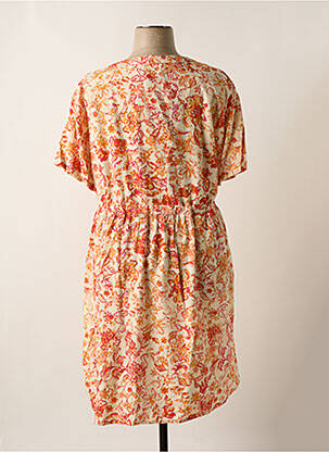 Robe mi-longue imprimé fleurs manches courtes beige CREAM femme