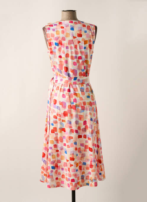 Robe mi-longue imprimé fantaisie sans manche orange K-DESIGN femme