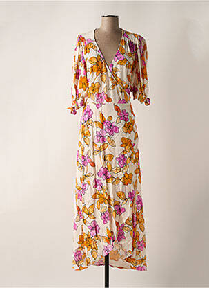 Robe longue manches courtes manches courtes beige FABIENNE CHAPOT femme