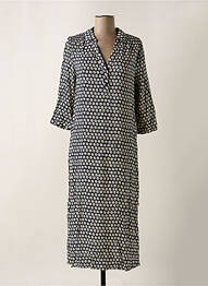 Robe longue coupe cintrée manches 3/4 bleu DIPLODOCUS femme