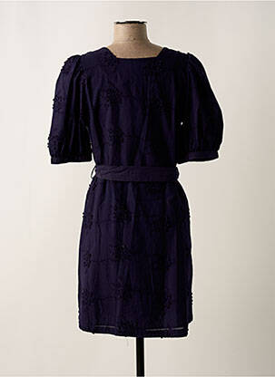 Robe courte manches courtes manches courtes bleu MARINA V femme