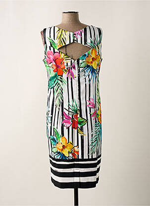Robe mi-longue imprimé fleurs sans manche noir PAUSE CAFE femme