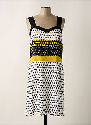 Robe mi-longue doublure fines bretelles jaune PAUSE CAFE femme