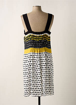 Robe mi-longue coupe fluide fines bretelles jaune PAUSE CAFE femme