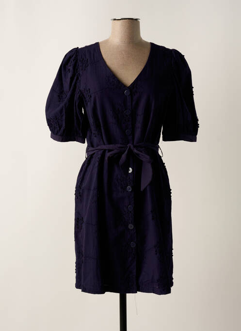 Robe courte manches courtes manches courtes bleu MARINA V femme