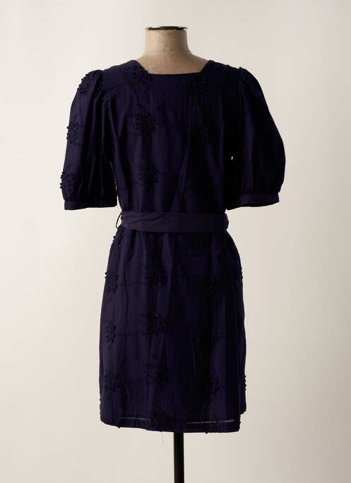 Robe courte manches courtes manches courtes bleu MARINA V femme