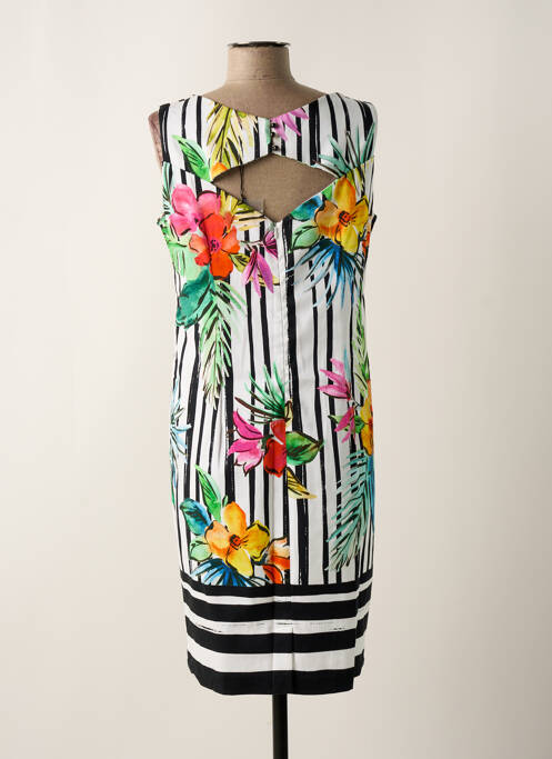 Robe mi-longue imprimé fleurs sans manche noir PAUSE CAFE femme