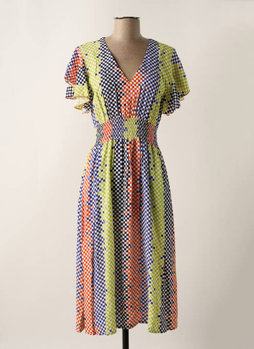 Robe mi-longue vert SCORZZO pour femme