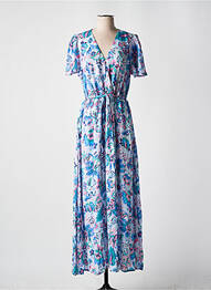 Robe longue manches courtes manches courtes bleu C'EST BEAU LA VIE femme