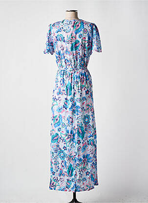 Robe longue manches courtes manches courtes bleu C'EST BEAU LA VIE femme