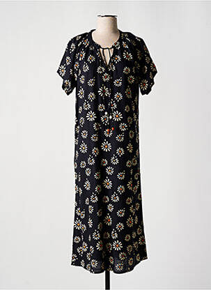 Robe longue manches courtes manches courtes noir DIPLODOCUS femme