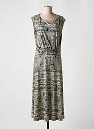 Robe longue imprimé fantaisie sans manche vert K-DESIGN femme
