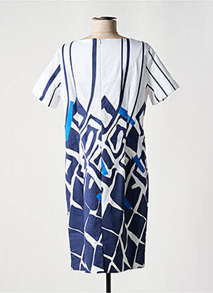 Robe mi-longue imprimé fantaisie manches courtes bleu PAUSE CAFE femme