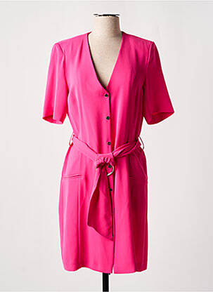 Robe mi-longue manches courtes manches courtes rose EVA KAYAN femme