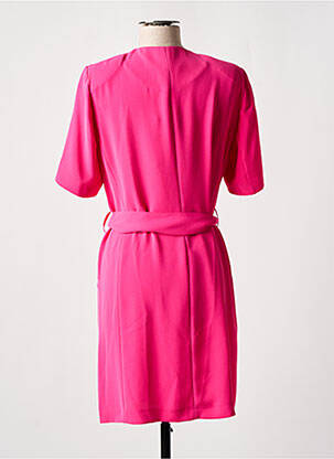 Robe mi-longue manches courtes manches courtes rose EVA KAYAN femme